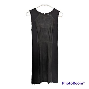 BCBG Max Azria Kellen faux suede black dress size 2